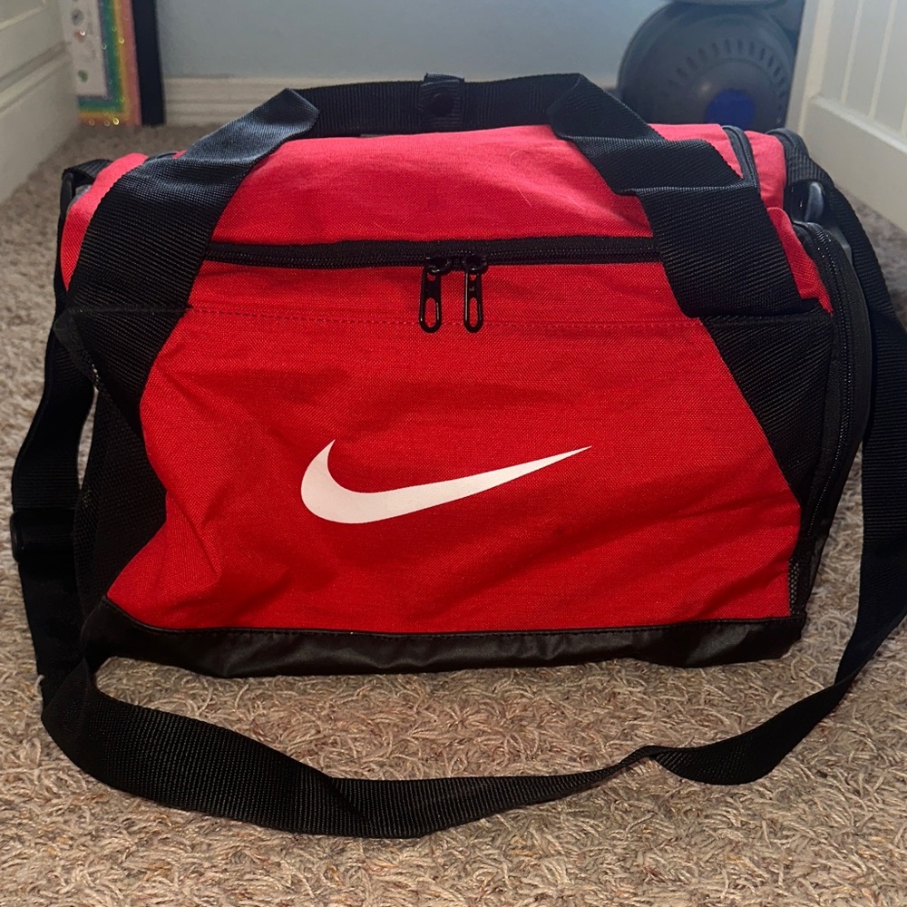 Nike Red and Black Duffel Bag
